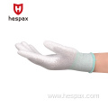 Hespax Carbon Fiber PU Coated Mechanic Hand Gloves